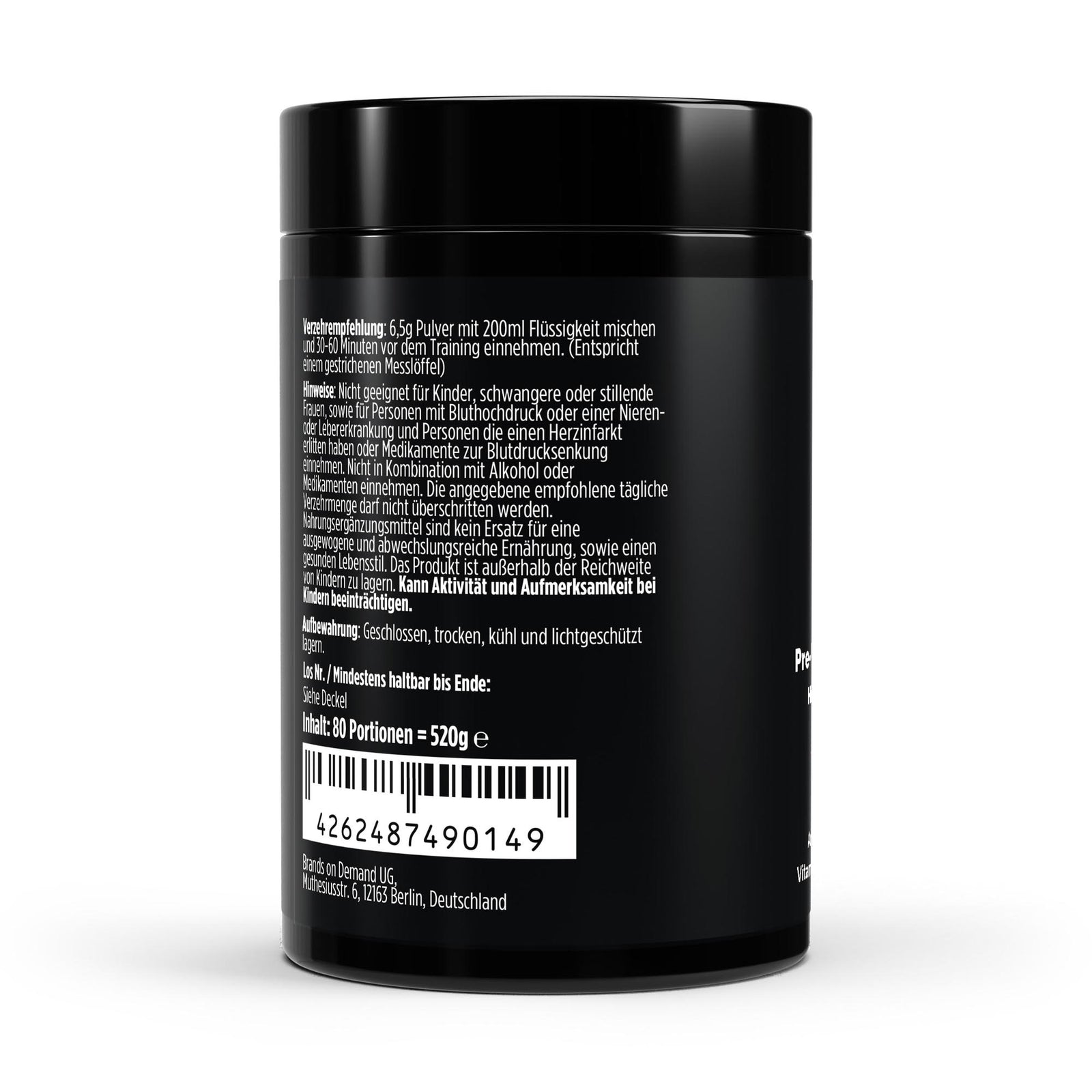 Pre-Workout Booster Raspberry - 520g