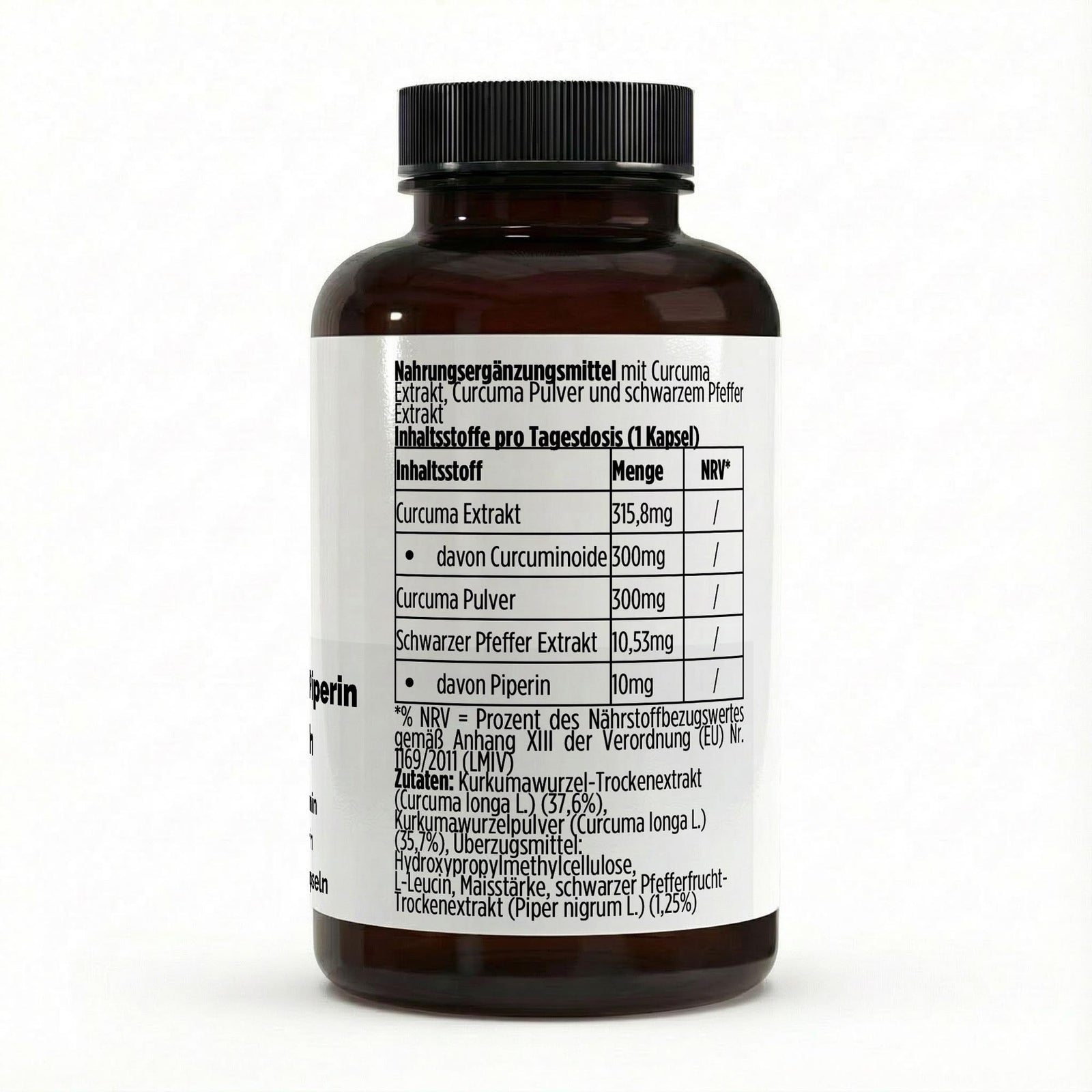 Turmeric (95% Curcumin) + Piperine - 60 vegan capsules