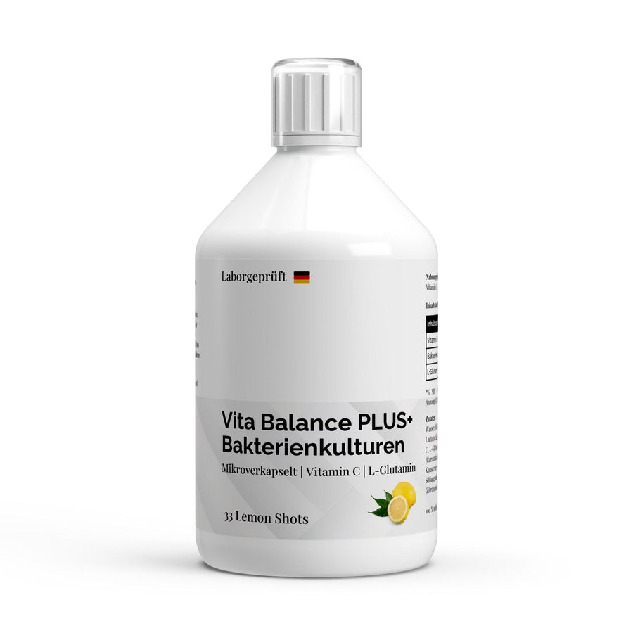 Vita Balance PLUS+ Bacterial Cultures - 33 vegan Lemon Shots - 500ml