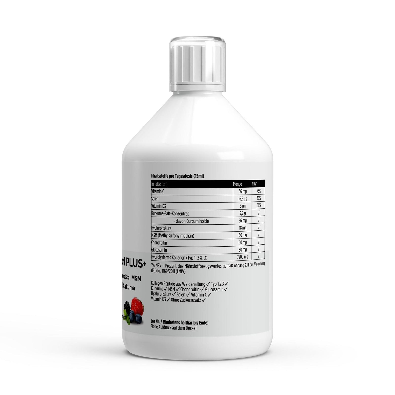 Collagen Support PLUS+ Shots (1500 DA) - Wild Berry - 500ml
