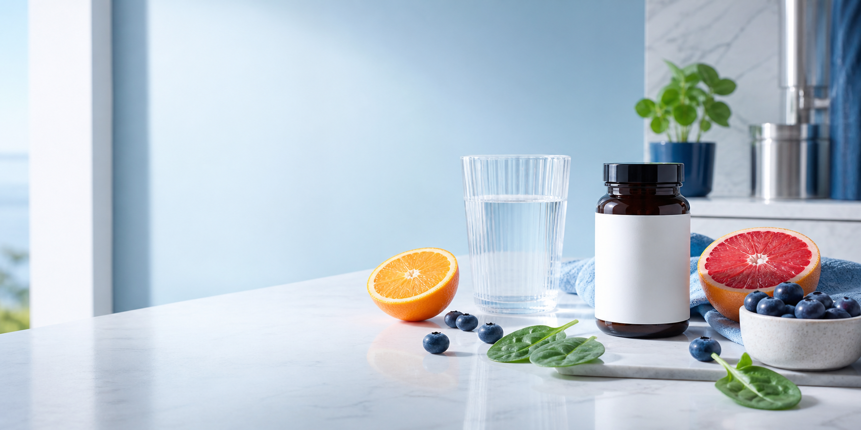 Everyday nutrition in a bright modern kitchen