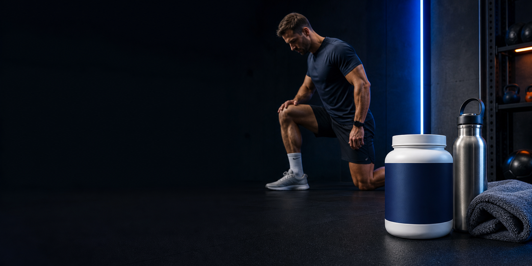 Athlete recovering in a modern training studio